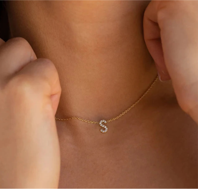Mia Initial Studded Necklace