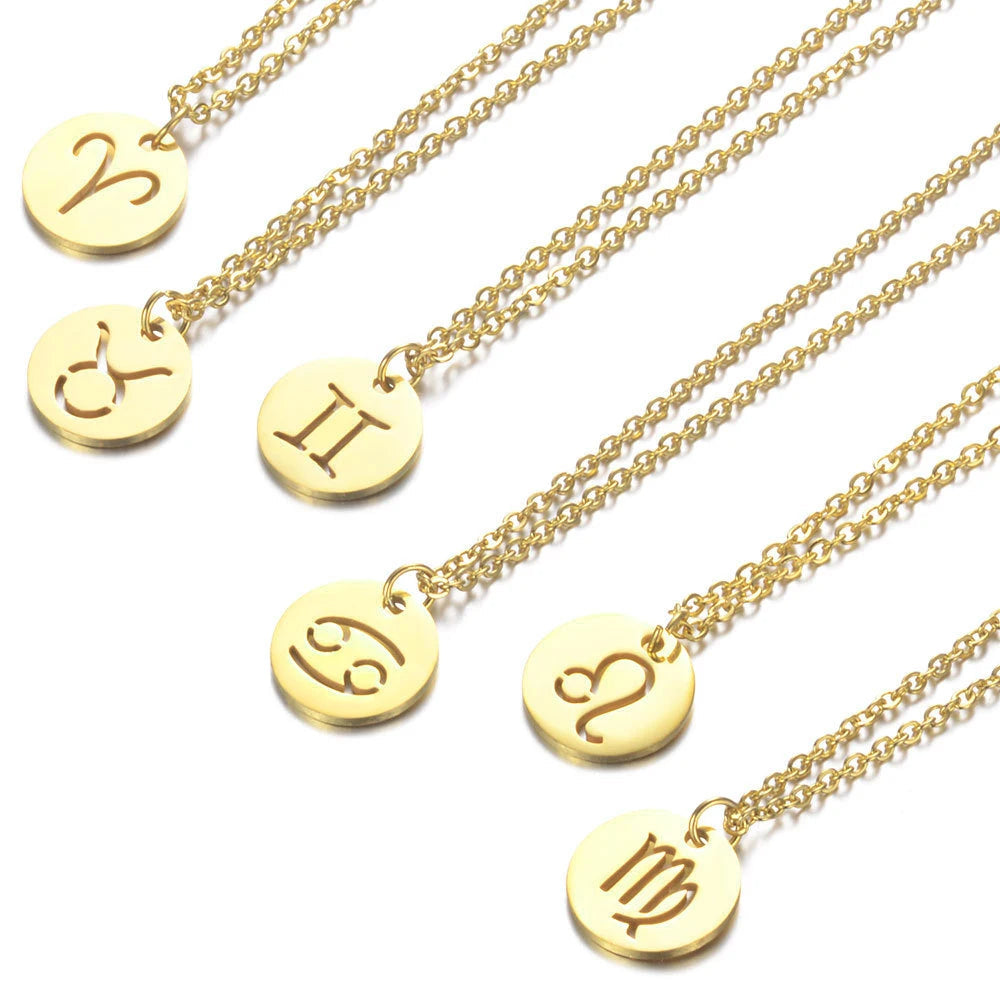 Engraved Zodiac Necklace