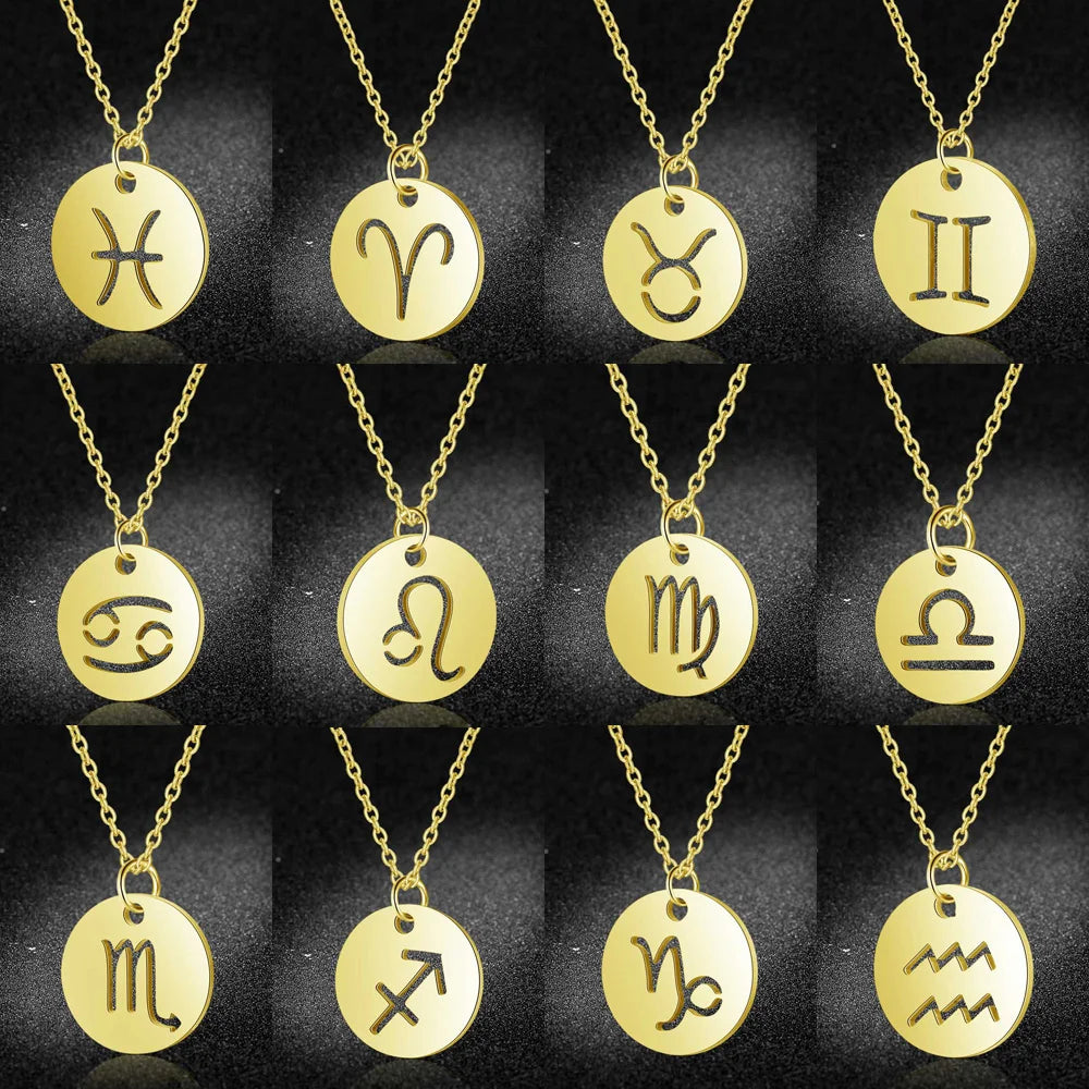 Engraved Zodiac Necklace
