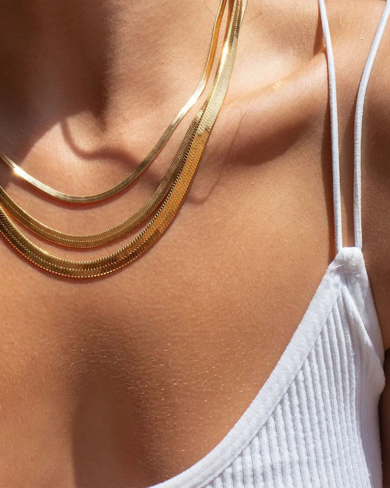 Lover Girl Gold Herringbone Necklace