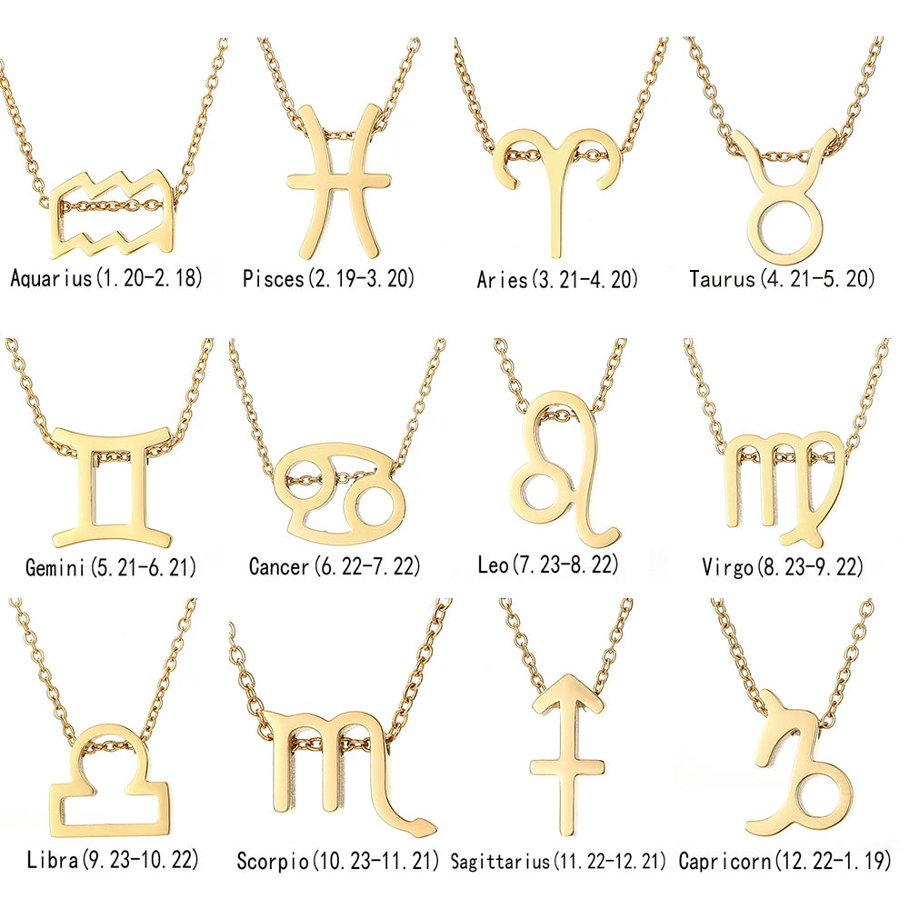 Zodiac Girly Pendant Necklace