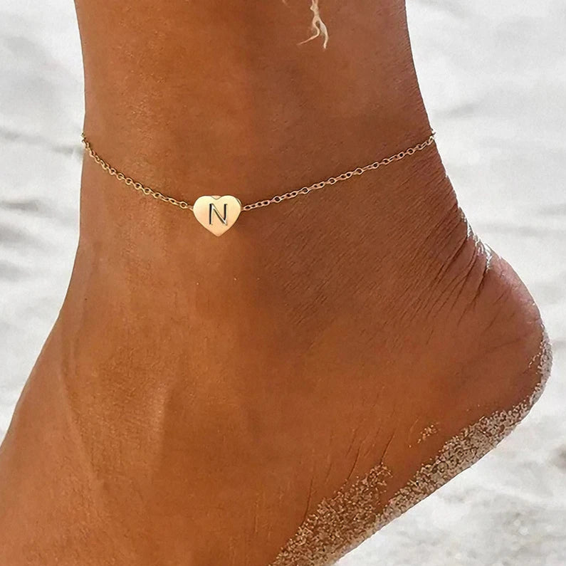 Golden Girl Initial Anklet