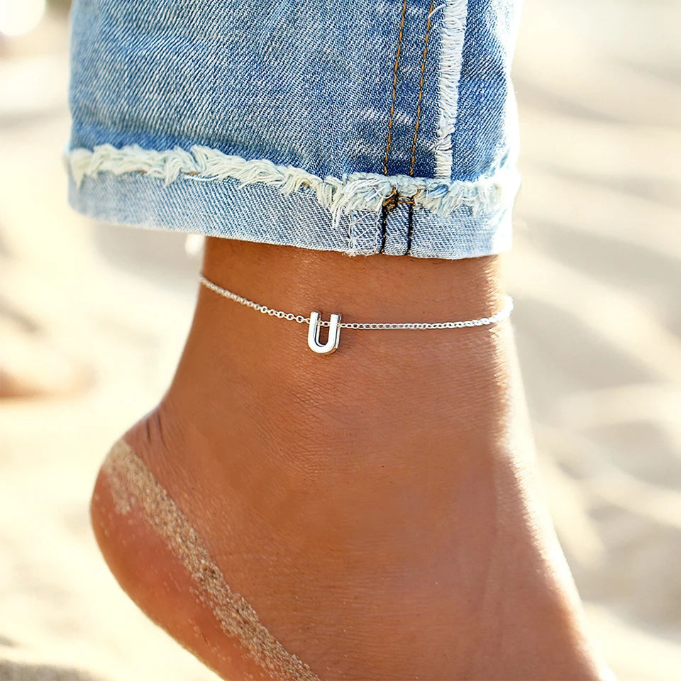 Plain Jane Initial Anklet