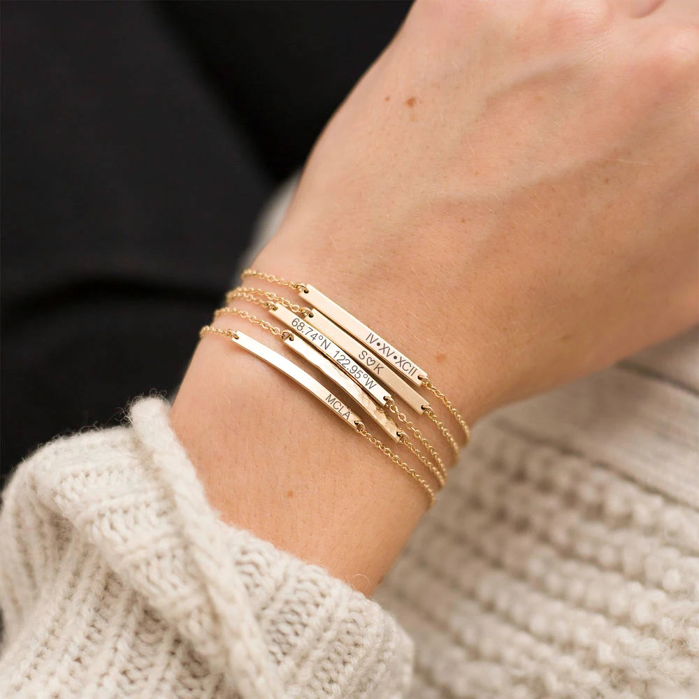 Marilyn Engraved Plate Bracelet