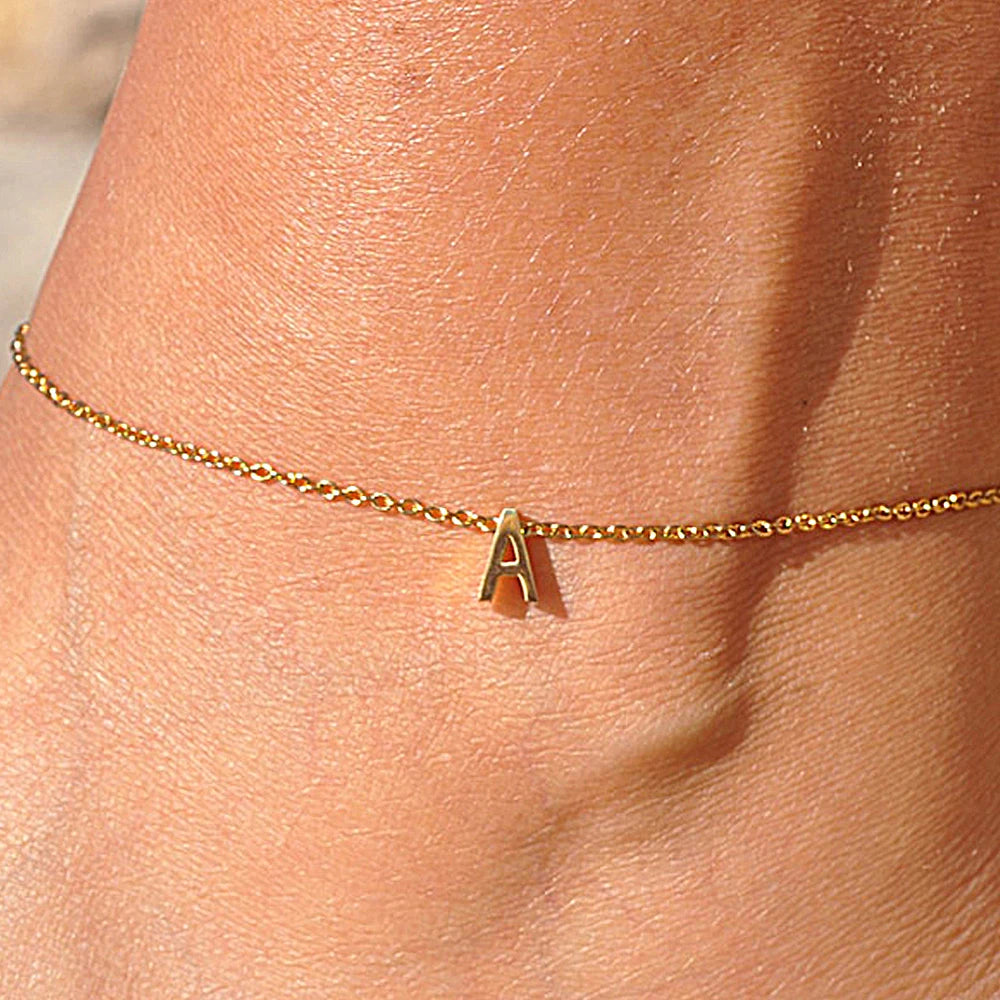 Plain Jane Initial Anklet