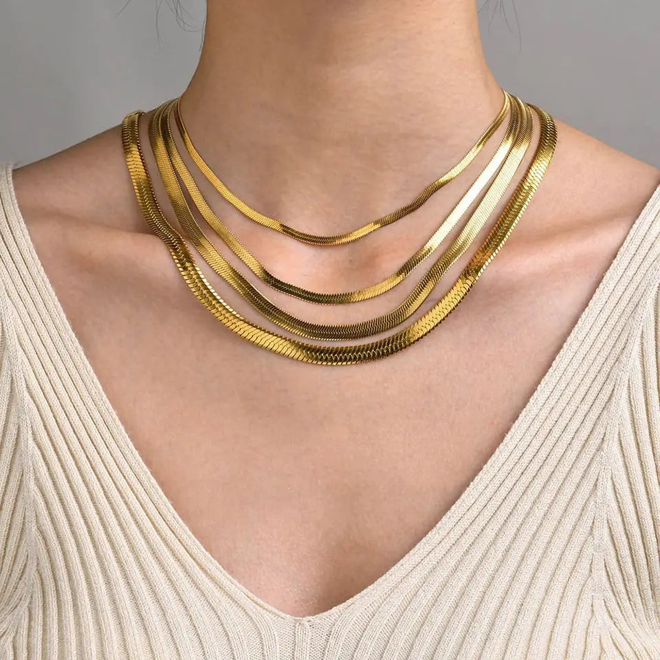 Lover Girl Gold Herringbone Necklace