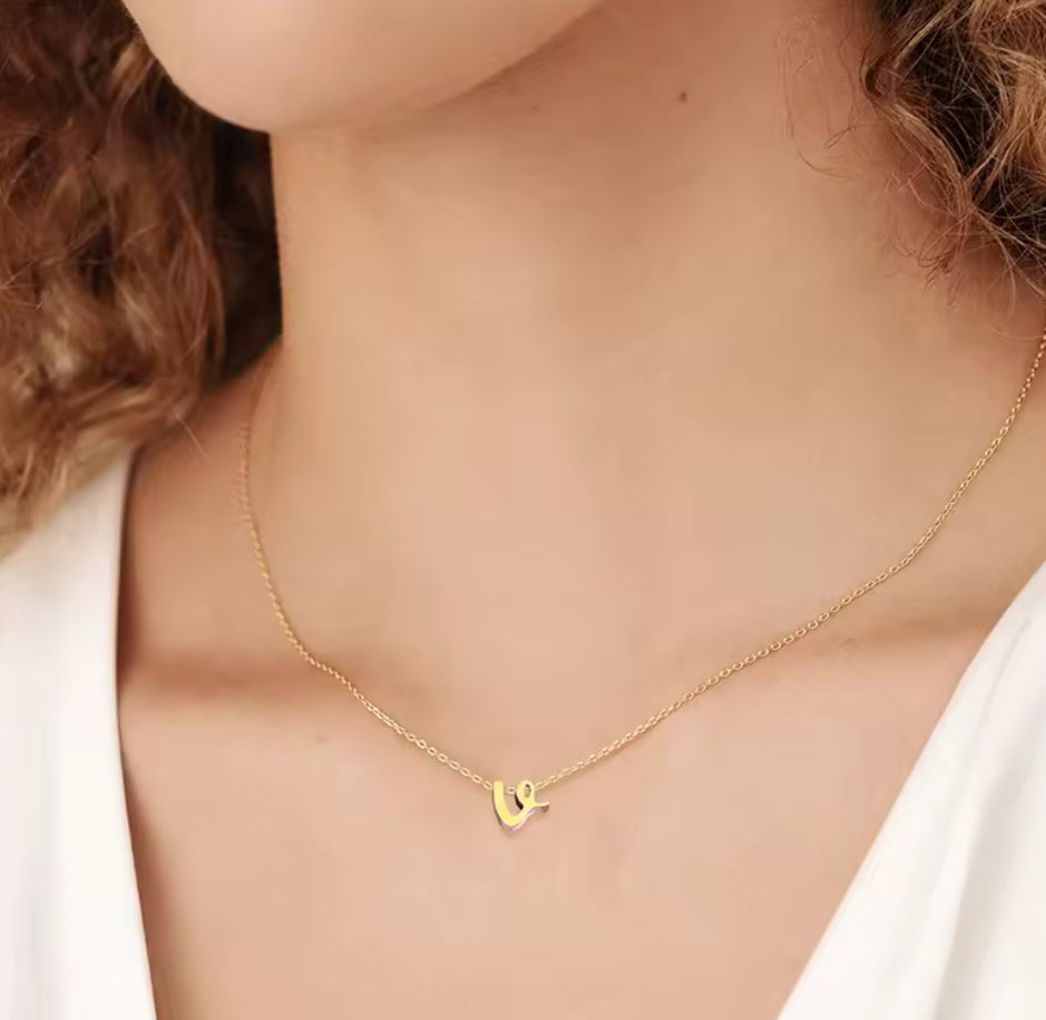 Lowercase Initial Pendant Necklace