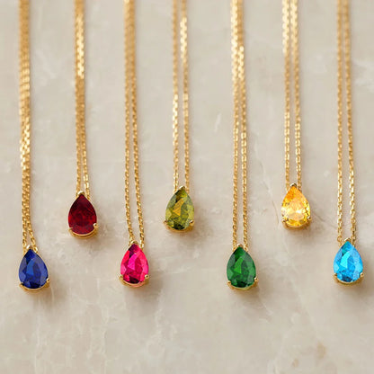 Birthstone Teardrop Pendant