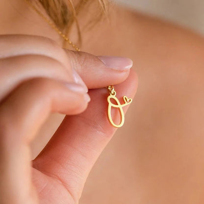 Little Heart Initial Necklace