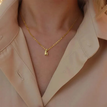 Lowercase Initial Pendant Necklace