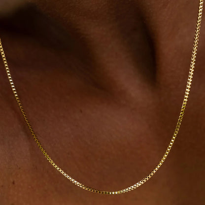 Gold Box Chain Necklace