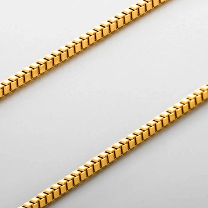 Gold Box Chain Necklace