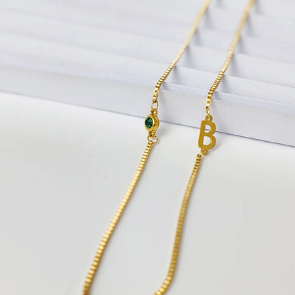 Birthstone + Initial Necklace